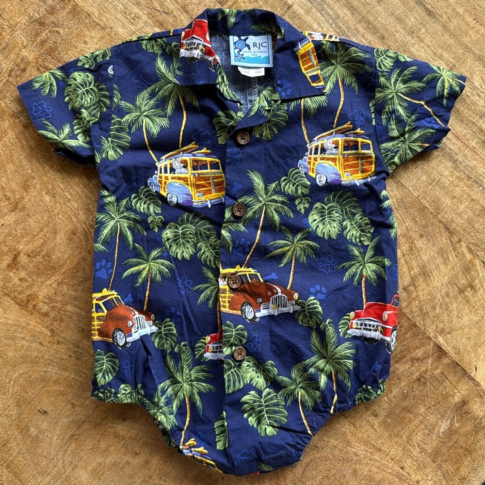 Hawaiian Shirt Button Front Onesie || RJC